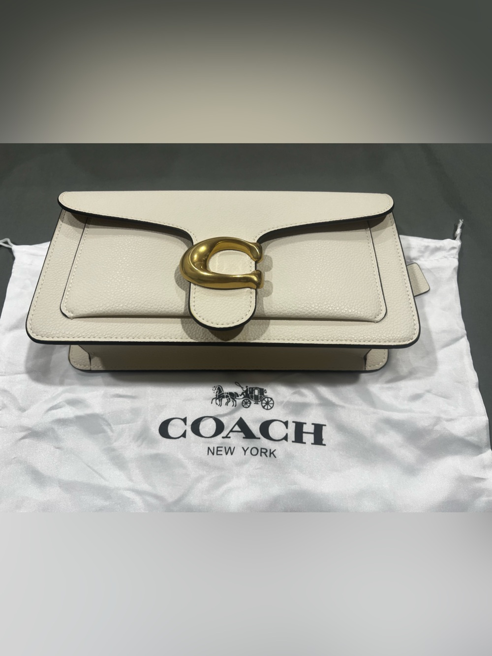 Coach Cream Leather Crossbody with Gold Accent hardware